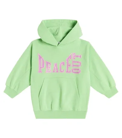 Molo Kids' Maxx Cotton-blend Fleece Hoodie In Grass Green