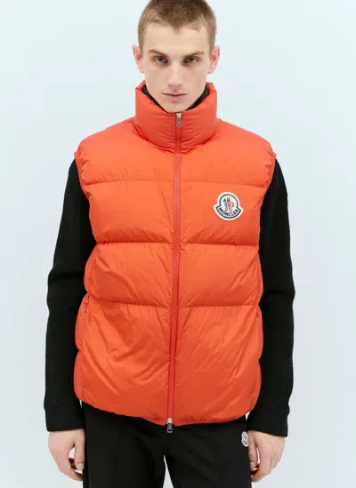 Moncler Almaz Down Gilet In Orange