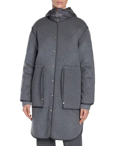 Moncler Bonrepos Coat In Grey