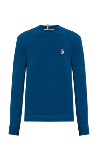 Moncler Grenoble Stretch Fleece Sweatshirt In Blue