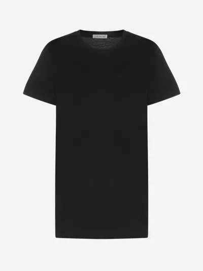 Moncler Logo-patch Cotton T-shirt In Black