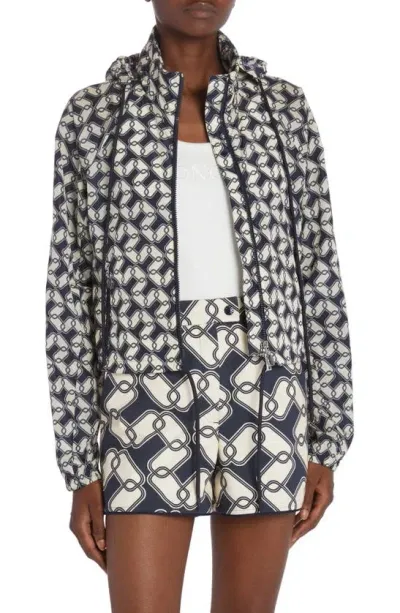 Moncler Marpessa Printed Jacket In Blue