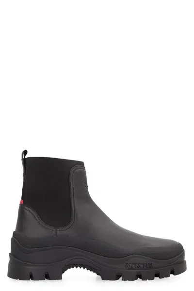 Moncler Larue Suede Chelsea Boots In Black