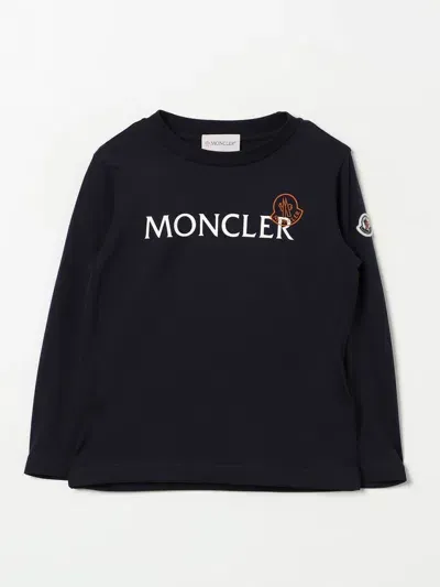 Moncler T-shirt  Kids Color Blue In Black