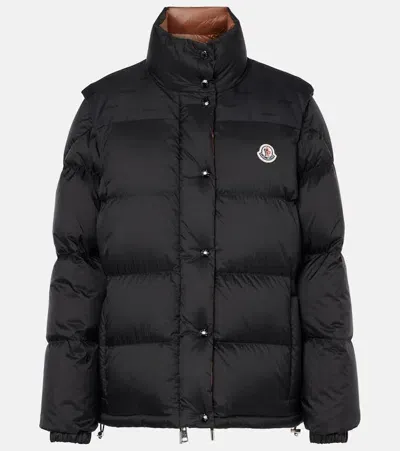 Moncler Verone Down Jacket In Black/brown