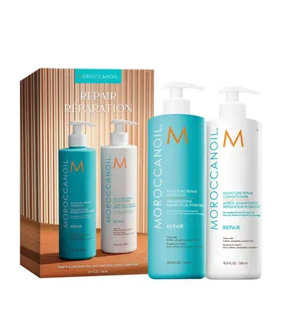 Moroccanoil Moisture Repair Shampoo & Conditioner Gift Set In White