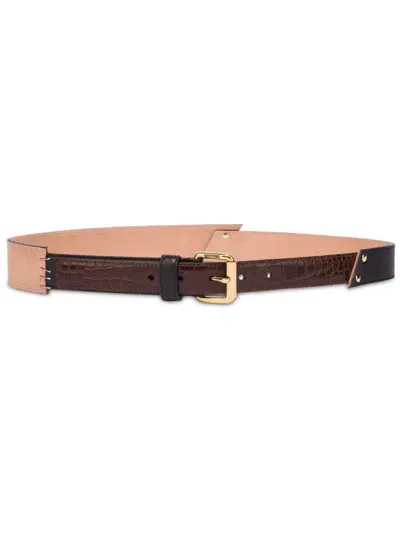 Moschino Colour-block Belt In 2888 - Grigio