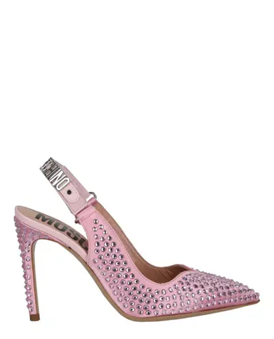 Moschino 105mm Crystal-embellished Pumps In Purple