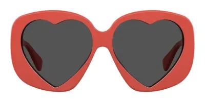 Moschino Eyewear Irregular Frame Sunglasses In Red