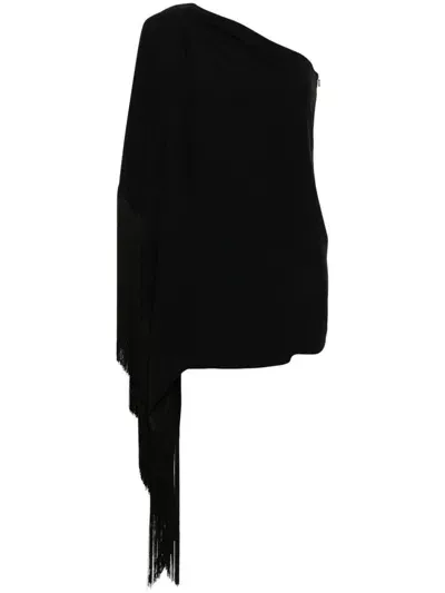 Moschino Fringed Mini Dress In Black