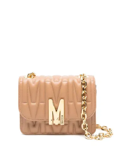 Moschino Small Padded Shoulder Bag In Brown