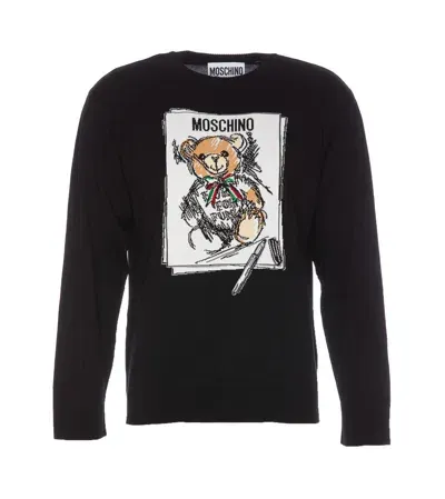 Moschino Sweaters In Black