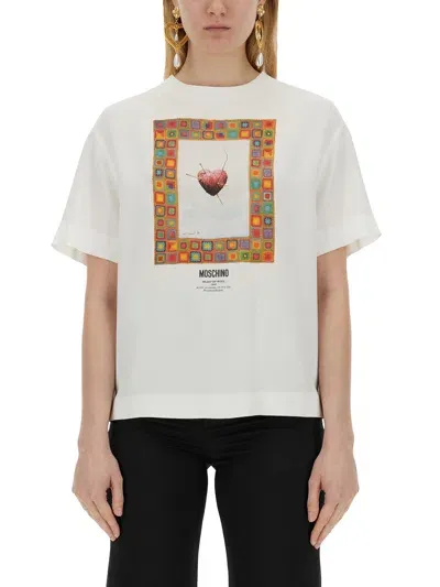 Moschino T-shirt Heart In White