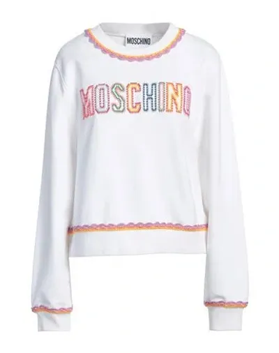 Moschino Woman Sweatshirt White Size 10 Cotton