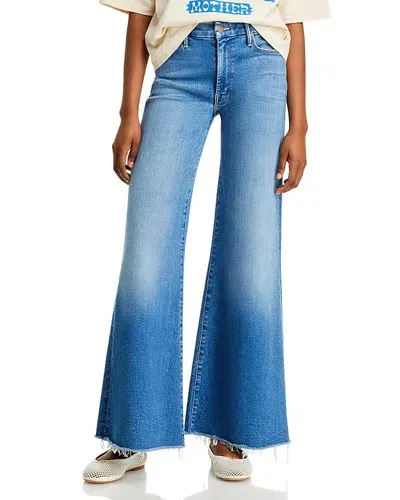 Mother The Roller High Rise Wide Leg Jeans In Work Hard