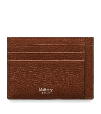 Mulberry Grained Leather Card Holder In Brown