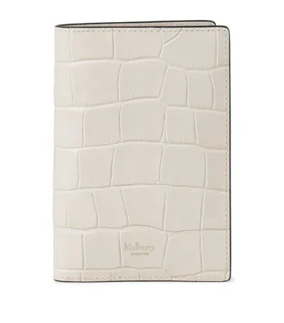 Mulberry Leather Passport Holder In Neutral