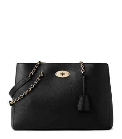 Mulberry Small Leather Lily Chain Tote Bag In Black