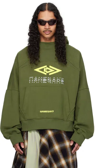 Namesake Green Chester Pullover Hoodie In Dark Olive