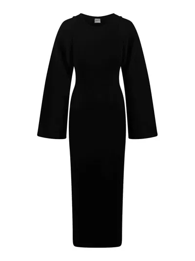 Nanushka Midi Dress With Sculpted Sleeves In Black