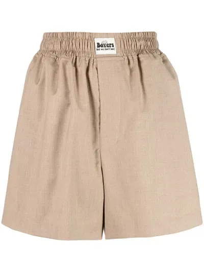 Natasha Zinko High-waisted Boxer Shorts In Neutrals