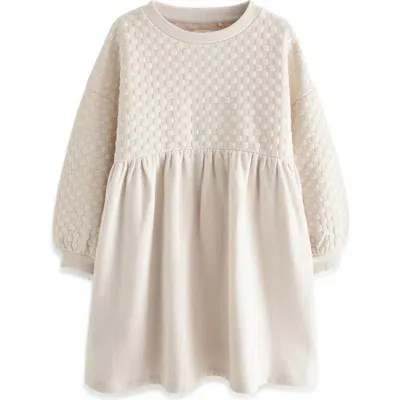 Next Kids' Long Sleeve Sweater Dress In Off White