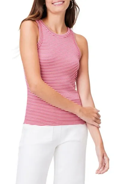 Nic + Zoe Stripe Rib Tank In Red Multi