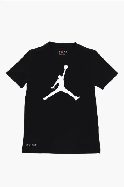 Nike Air Jordan Dri-fit Crew-neck T-shirt With Printed Logo