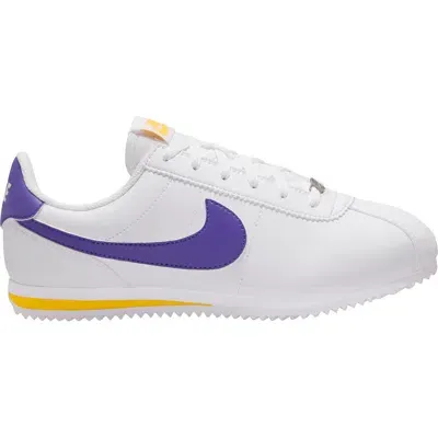 Nike Cortez Sneaker In White/purple/varsity Maize