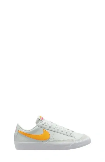 Nike Kids' Blazer Low '77 Low Top Sneaker In White/gold/pinksicle