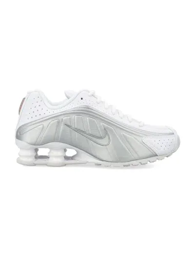 Nike Shox R4 Woman Sneakers In White Metallic Silver