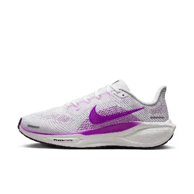 Nike Women's Pegasus 41 Road Running Shoes In White/black/hyper Violet