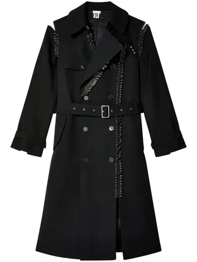 Noir Kei Ninomiya Double Breasted Coat In Black