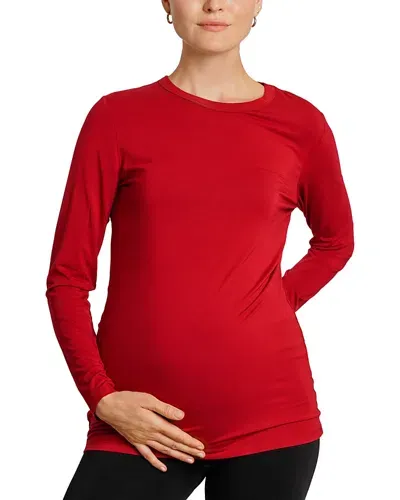 Nom Maternity Liv Long Sleeve Tee In Merlot