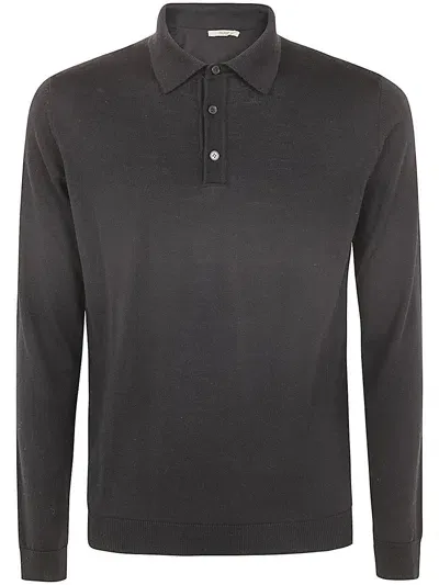 Nuur Long Sleeve Polo In Black