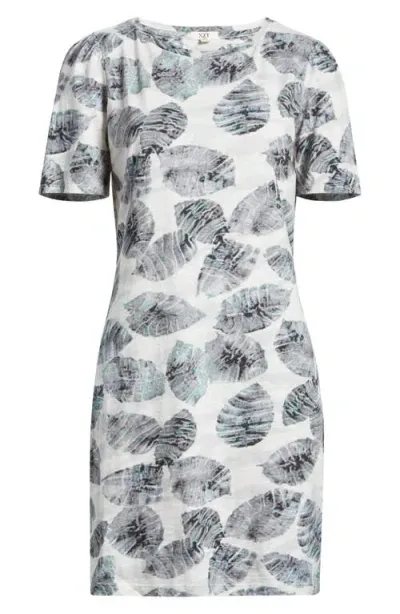 Nzt By Nic+zoe Falling Palms T-shirt Dress In Grey Multi