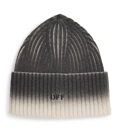 Off-white Loose Knit Beanie In Black