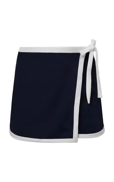 Onia Stella Swim Mini Wrap Skirt In Navy