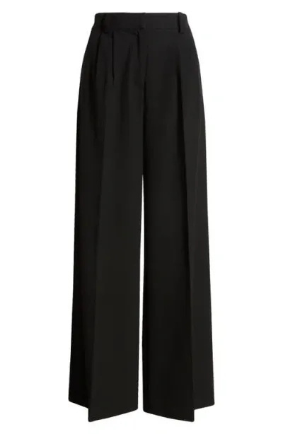 Open Edit Wide Leg Pants In Black