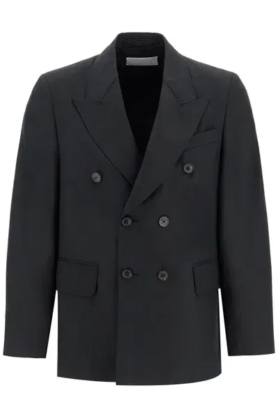 Our Legacy Double-breasted Panama Blazer In Black