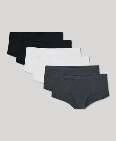 Pact Organic Everyday Boy Short 6-pack In Charcoal Basics