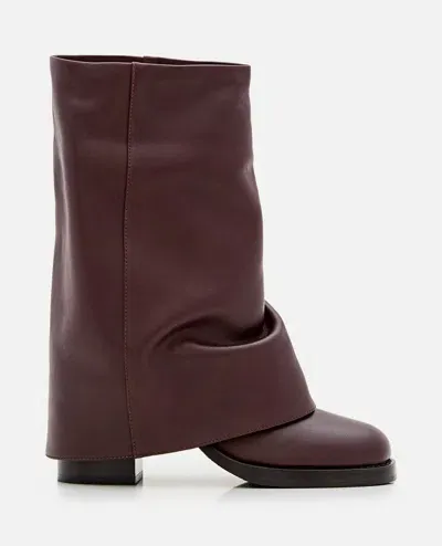 Paris Texas Alexandra Midcalf Leather Boot In Brown