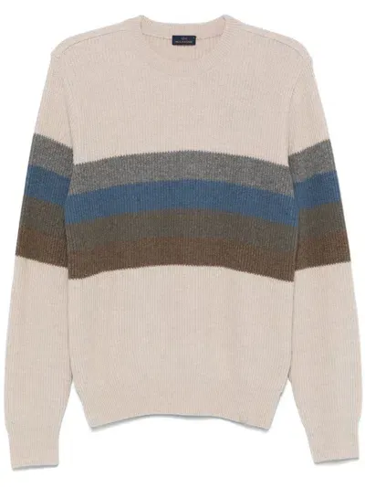 Paul & Shark Virgin Wool Sweater In Nude & Neutrals