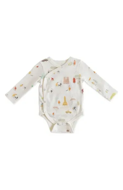 Pehr Babies'  Explore The World Organic Cotton Wrap Bodysuit