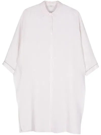 Peserico Bead-detail Linen Shirt In Rosado Claro