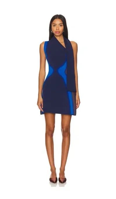 Ph5 Piper Mini Dress With Scarf In Electric Blue