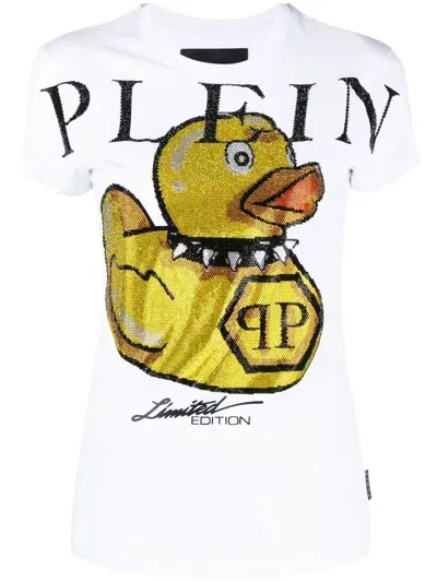 Philipp Plein Duck Round-neck T-shirt In White