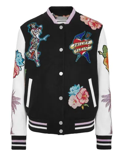 Philipp Plein Hawaii Bomber Jacket In Black