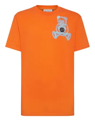 Philipp Plein Teddy Bear-print Cotton T-shirt In Orange