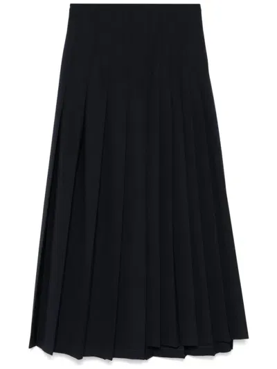 Pierantoniogaspari Pleated Midi Skirt In Blue